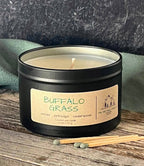 Buffalo Grass-6 oz. Black Matte Candle Tin: 6 oz