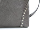 Vegan Leather Filigree Messenger with Concho RMHB 40 2504: Tan