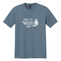 Blue t-shirt with 'Town of Joliet' graphic on a white background